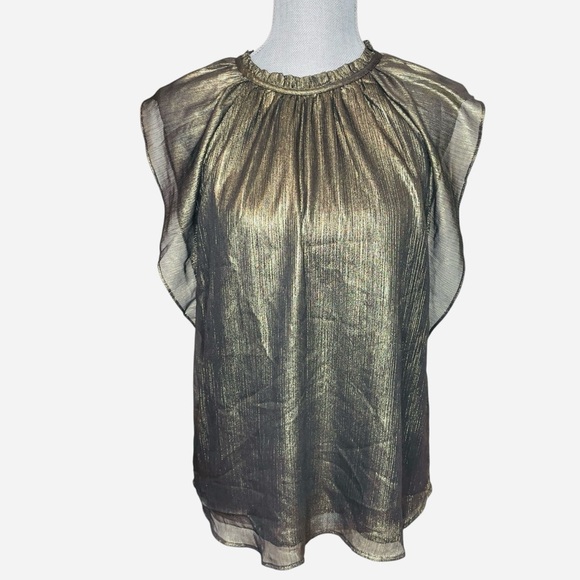 Ann Taylor LOFT Shimmer
Flutter Sleeve Shell Top M - Picture 2 of 14